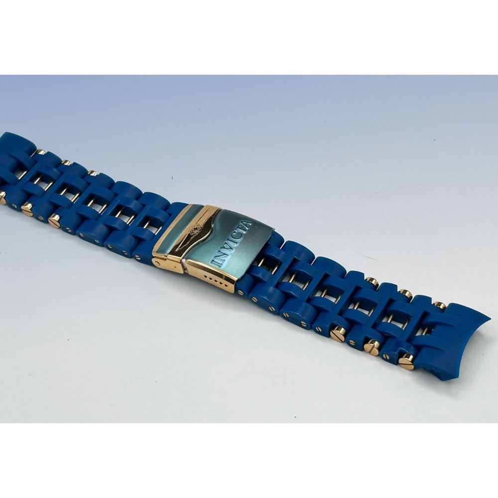 Genuine INVICTA Sea Spider 26mm Watch BRACELET Band BLUE Polyurethane & Gold Pin